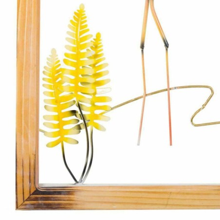 Decoración de Pared Alexandra House Living Multicolor Metal Flamenco