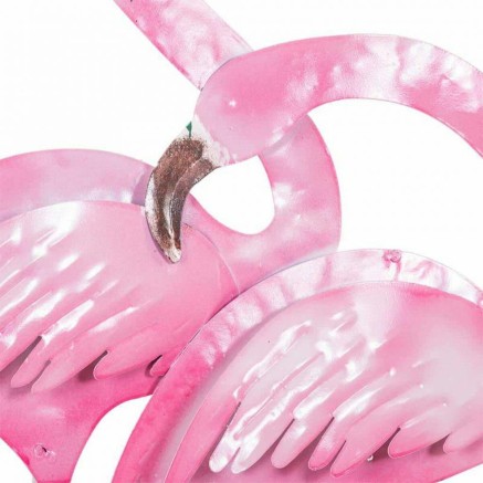 Wanddecoratie Alexandra House Living Multicolour Metaal Roze flamingo 2