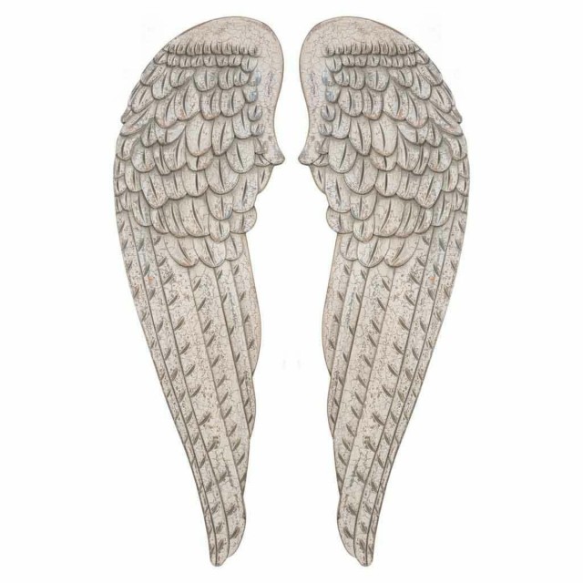 Ensemble de Figurines Alexandra House Living Blanc Bois MDF Ailes 4 x