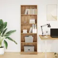 Bibliothèque chêne artisanal 60x24x176 cm bois d'ingénierie