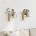 Étagères murales 2pcs chêne sonoma 38x12x38cm bois d'ingénierie