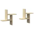 Étagères murales 2pcs chêne sonoma 38x12x38cm bois d'ingénierie