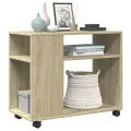 Table d'appoint avec roues Chêne sonoma bois d'ingénierie