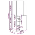 Armoire d'apothicaire blanc 40x41x144,5 cm bois d'ingénierie