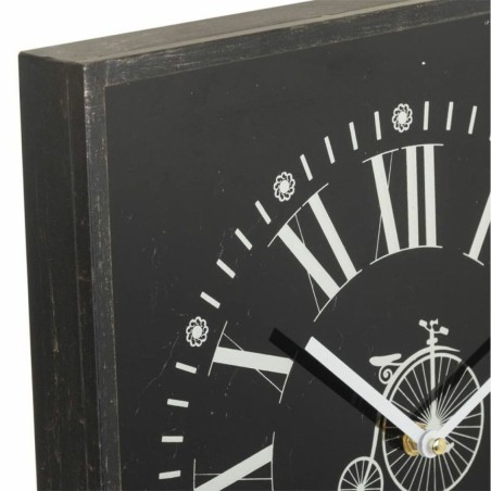 Reloj de Pared Alexandra House Living Negro Vidrio Hierro Madera MDF 7