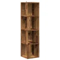 Armoire d'angle vieux bois 33x33x132 cm bois d'ingénierie