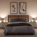 Tables de chevet murales avec lumières LED 2 pcs chêne sonoma
