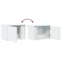 Table de chevet murale avec lumières LED blanc