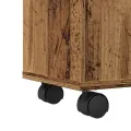 Meuble étroit de salle de bain à roulettes vieux bois