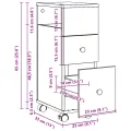 Meuble étroit de salle de bain à roulettes vieux bois