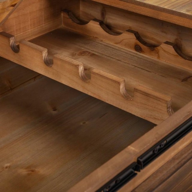 Flaschenregal Alexandra House Living natürlich Tannenholz 60 x 55 x 1