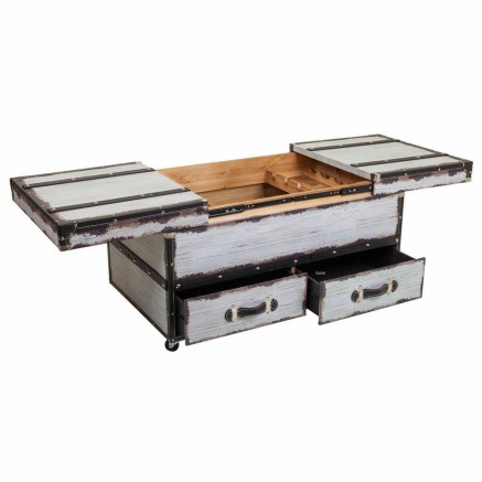 Botellero Alexandra House Living Blanco Lienzo Madera MDF 60 x 55 x 10