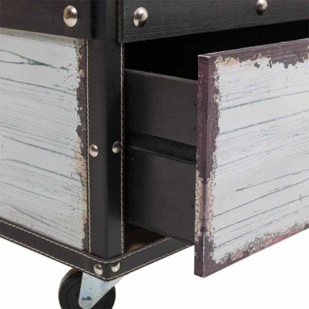 Portabottiglie Alexandra House Living Bianco Tela Legno MDF 60 x 55 x