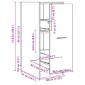 Armoire d'apothicaire chêne fumé 30x41x77,5cm bois d'ingénierie