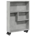 Chariot de rangement étroit gris béton bois d'ingénierie