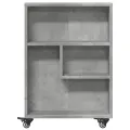 Chariot de rangement étroit gris béton bois d'ingénierie