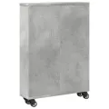 Chariot de rangement étroit gris béton bois d'ingénierie