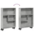 Chariot de rangement étroit gris béton bois d'ingénierie