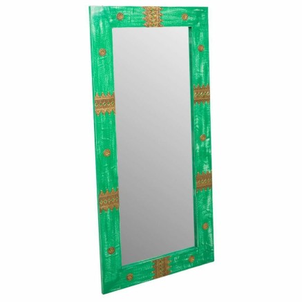 Espejo de pared Alexandra House Living Verde Dorado 1 x 113 x 52 cm Re