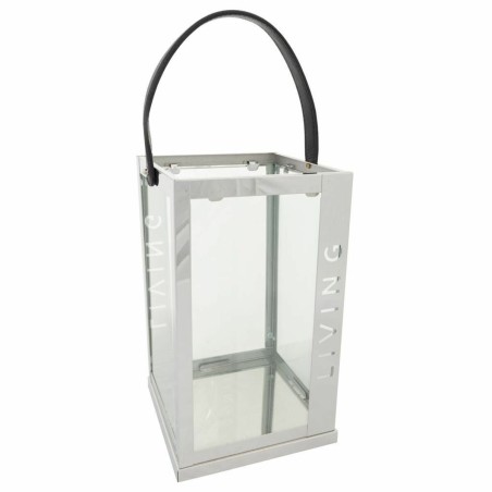 Lantern Alexandra House Living Silver Glass Stainless steel 18 x 30 x