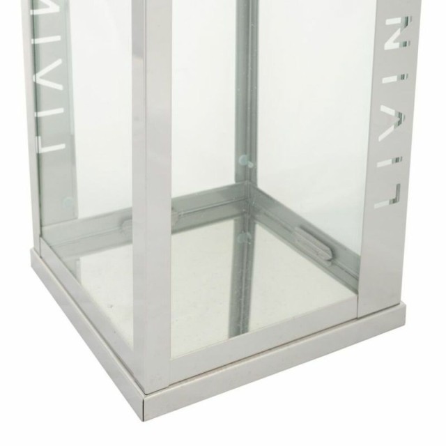 Lanterne Alexandra House Living Argent verre Acier inoxydable 18 x 30