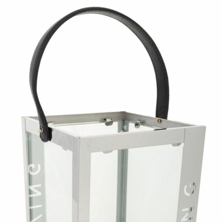 Farol Alexandra House Living Plata Vidrio Acero Inoxidable 18 x 30 x 1