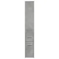 Armoire de salle de bain étroite avec roulettes gris béton