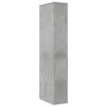 Armoire de salle de bain étroite avec roulettes gris béton
