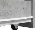 Armoire de salle de bain étroite avec roulettes gris béton