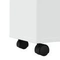 Meuble étroit de salle de bain à roulettes blanc
