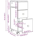 Meuble étroit de salle de bain à roulettes blanc