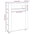 Meuble étroit de salle de bain à roulettes chêne sonoma
