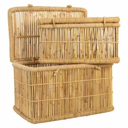 Panier à linge Alexandra House Living Naturel Bambou Corde 52 x 40 x