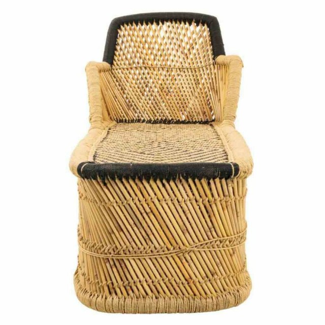 Lettino Alexandra House Living Nero Naturale 48 x 78 x 110 cm