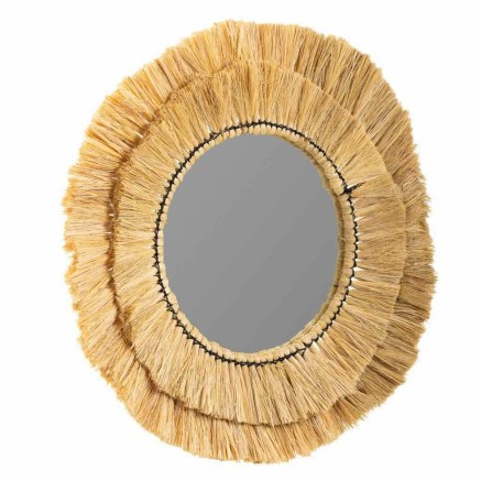 Wall mirror Alexandra House Living Natural 57 x 6 x 57 cm Circle