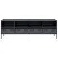 Meuble TV anthracite 135x39x43,5 cm acier laminé à froid
