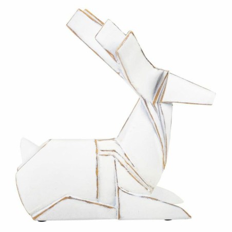 Decorative Figure Alexandra House Living White Deer 24 x 27 x 26 cm