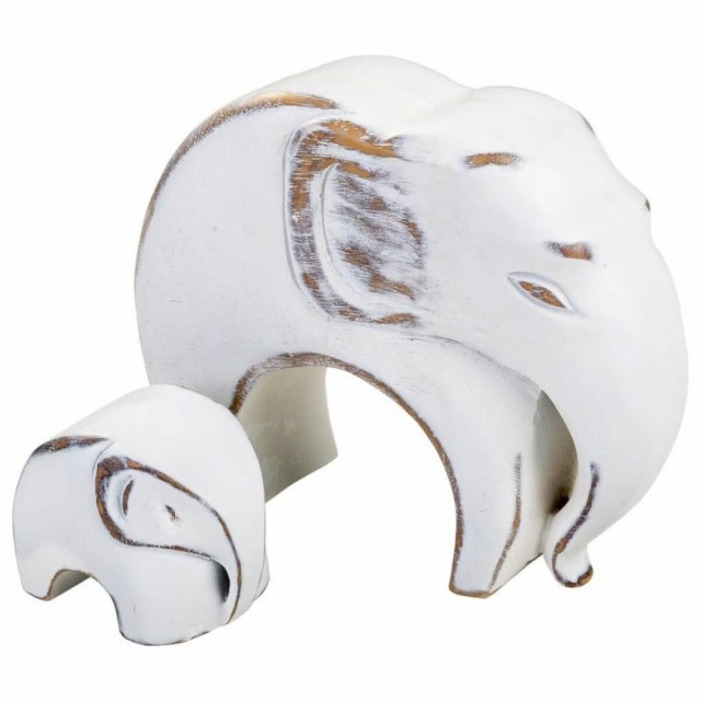 Figurine Décorative Alexandra House Living Blanc Eléphant 8 x 21 x 2