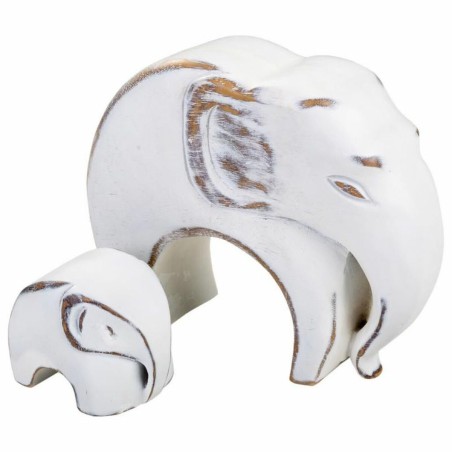 Figurine Décorative Alexandra House Living Blanc Eléphant 8 x 21 x 2