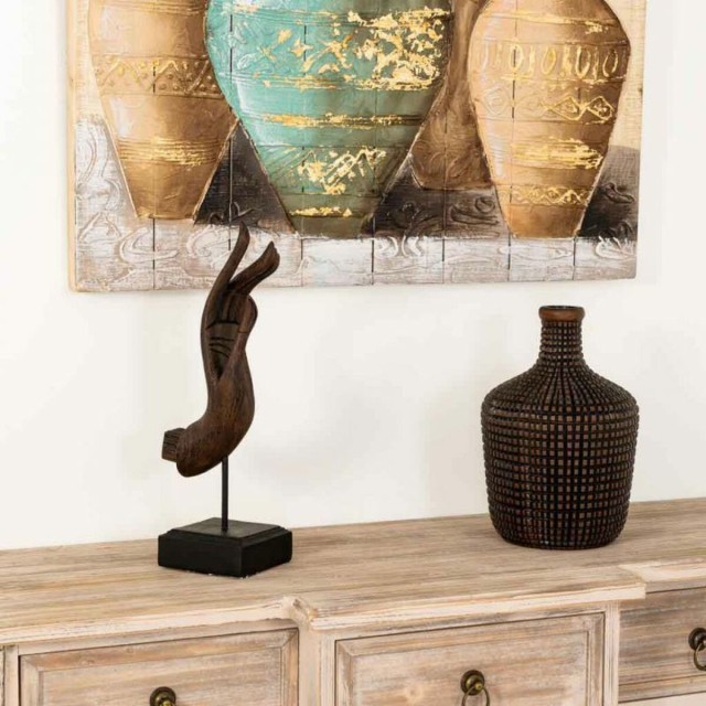 Figurine Décorative Alexandra House Living Marron Noir Main 12 x 43 x