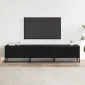 Meuble TV noir 180x35x41 cm bois d'ingénierie