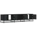 Meuble TV noir 180x35x41 cm bois d'ingénierie