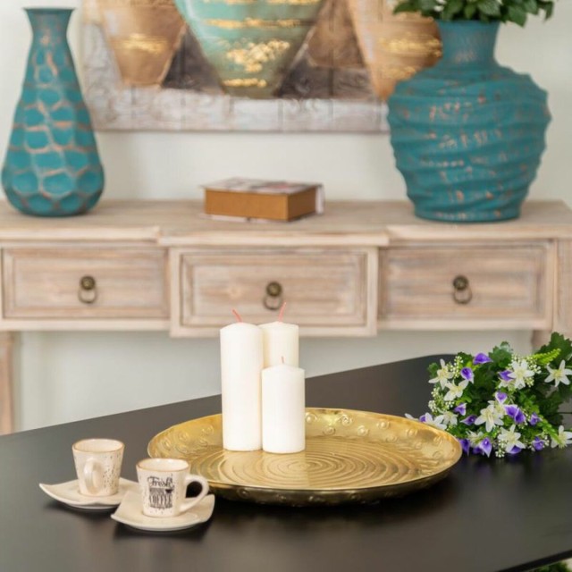 Decoratief bord Alexandra House Living Gouden 39 x 2 x 39 cm