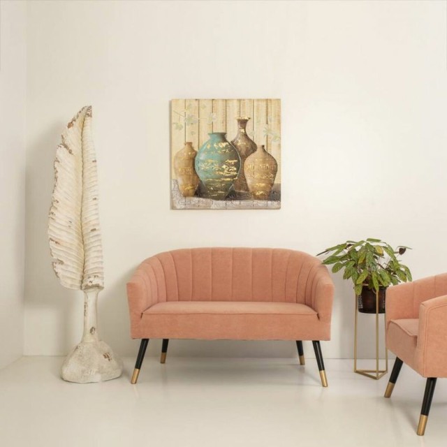 Cache-pot Alexandra House Living Noir Doré Métal 23 x 60 x 23 cm Ave