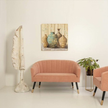 Macetero Alexandra House Living Negro Dorado Metal 23 x 60 x 23 cm Con