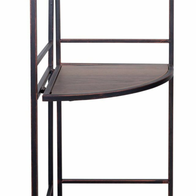 Étagère d'Angle Alexandra House Living Noir Doré Métal Bois MDF 36