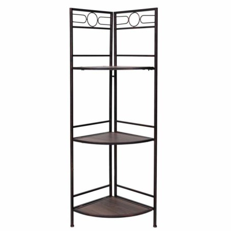 Corner Shelves Alexandra House Living Black Golden Metal MDF Wood 36 x