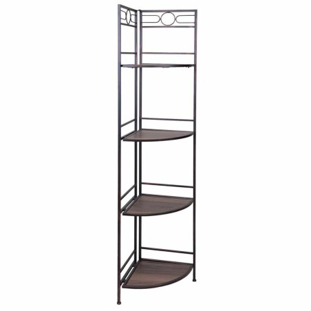 Corner Shelves Alexandra House Living Black Golden Metal MDF Wood 36 x