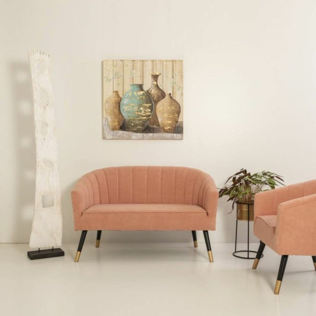 Vaso Alexandra House Living Nero Dorato Metallo 24 x 50 x 24 cm Con su