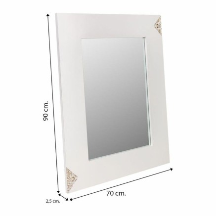 Miroir mural Alexandra House Living Blanc verre Bois MDF 2 x 90 x 70 c 2